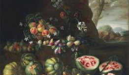 关于吃瓜的油画,吃瓜时光的悠闲描绘